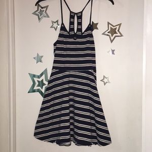 Navy blue striped dress